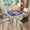 Portable Mahjong Table Foldable Game Table with Mat Cup Holders and Handle